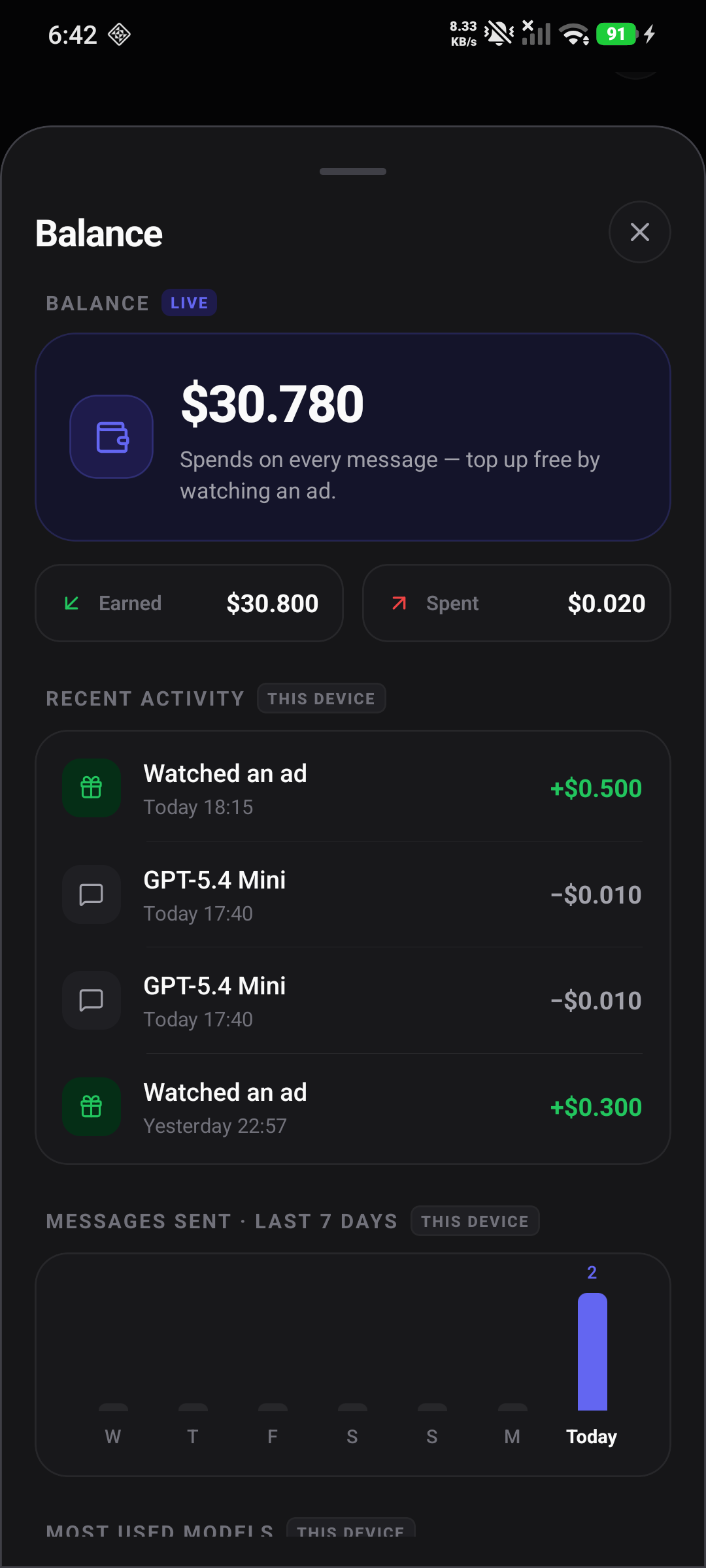 Balance wallet